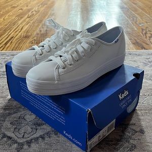 Keds triple kick leather white sneakers